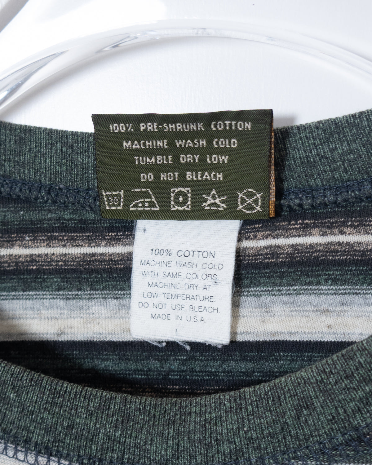 jacquard gradation stripe long sleeve t-shirt