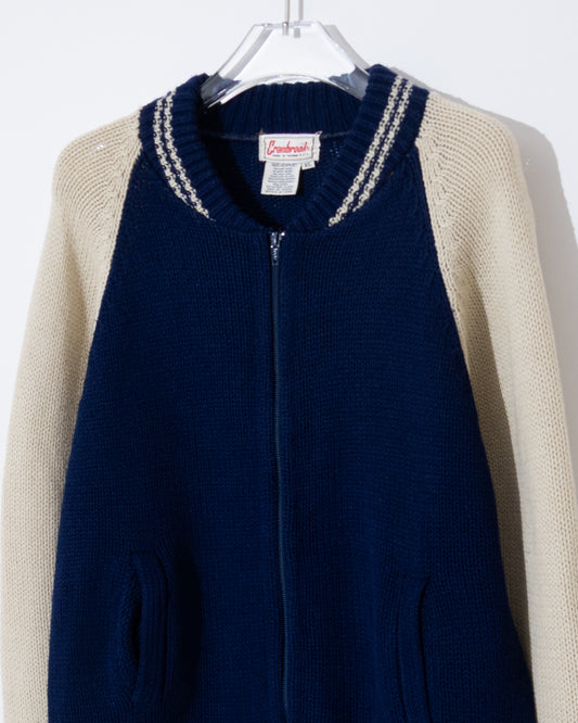 Knitted varsity jacket