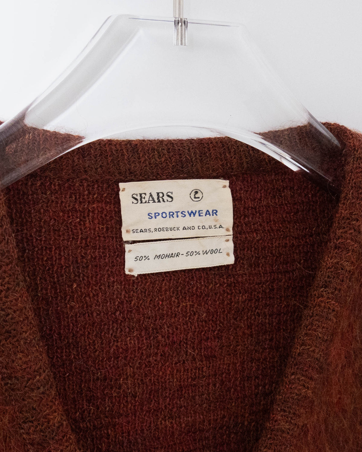 Vintage "Sears" v-neck mohair knit sweater
