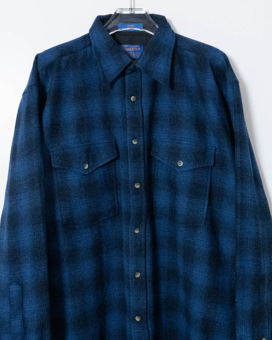 "PENDLETON" shadow plaid wool shirt