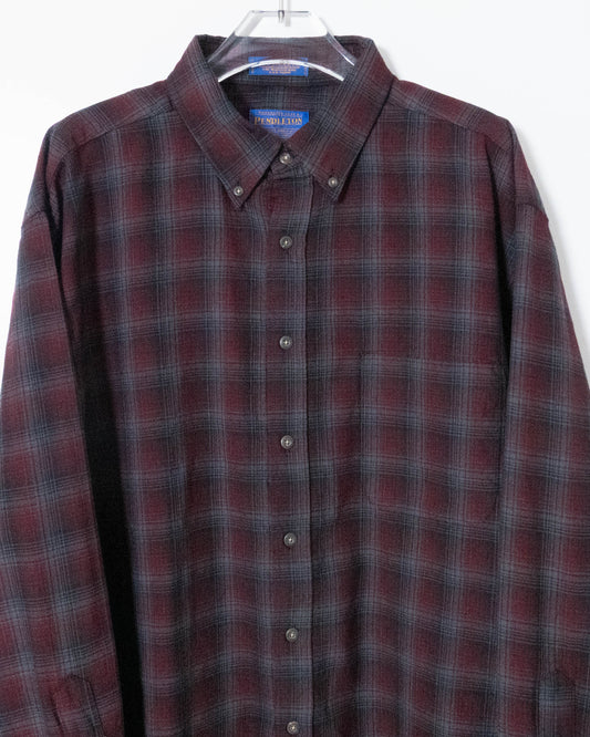 "PENDLETON" shadow plaid wool shirt