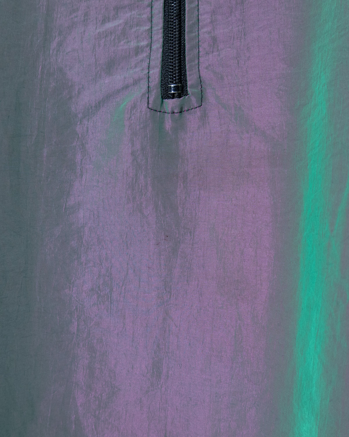 iridescent nylon half-zip pullover
