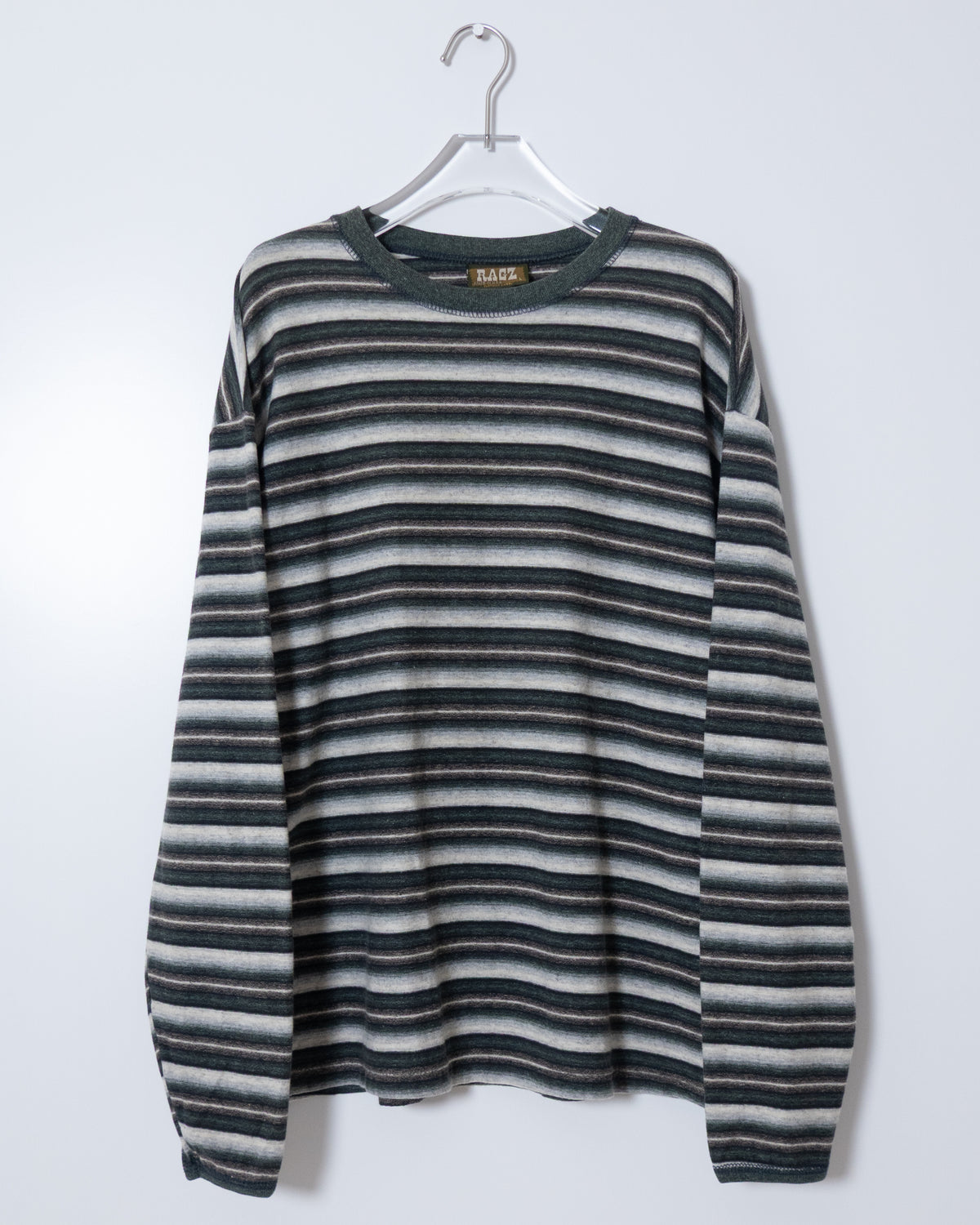 jacquard gradation stripe long sleeve t-shirt