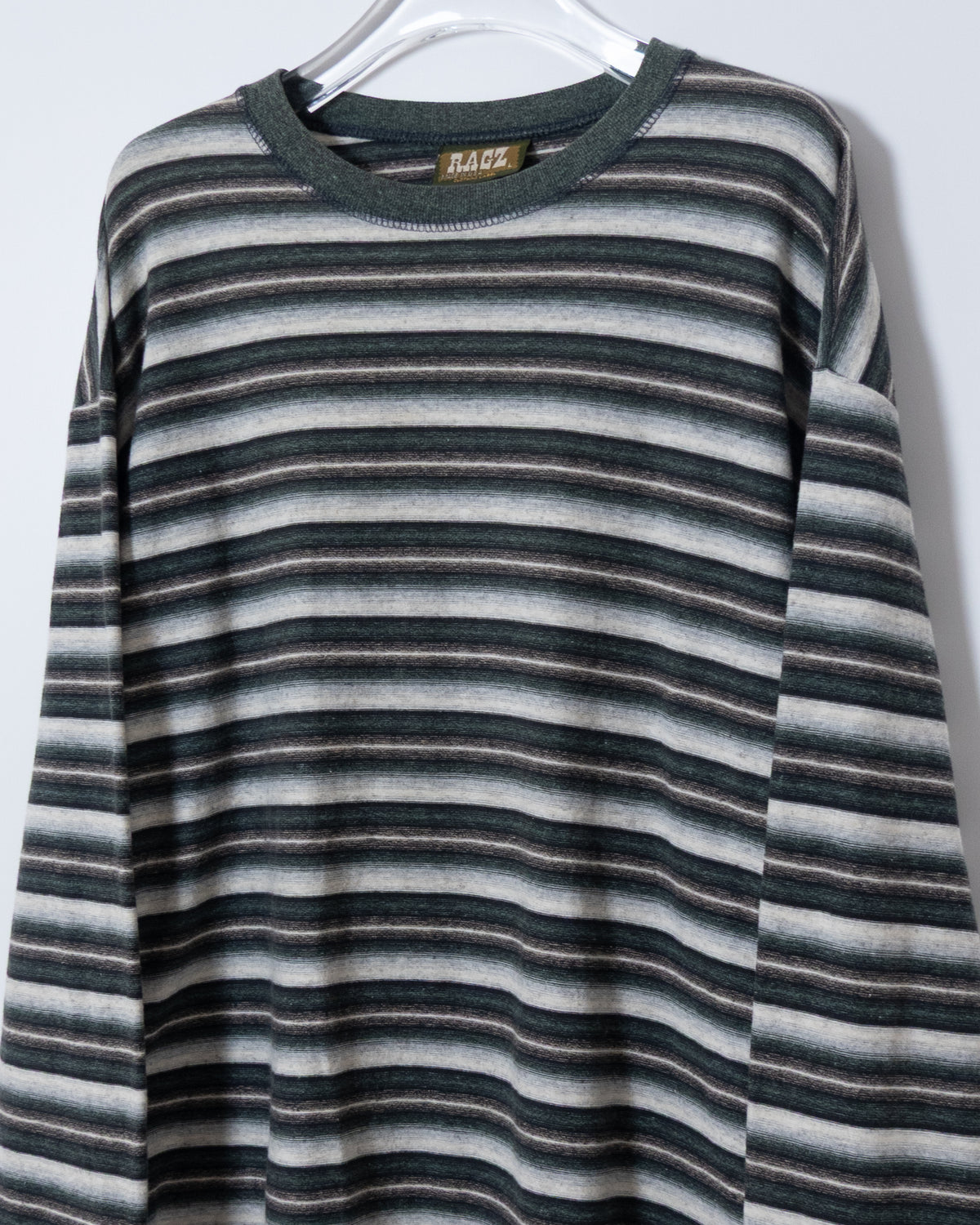 jacquard gradation stripe long sleeve t-shirt