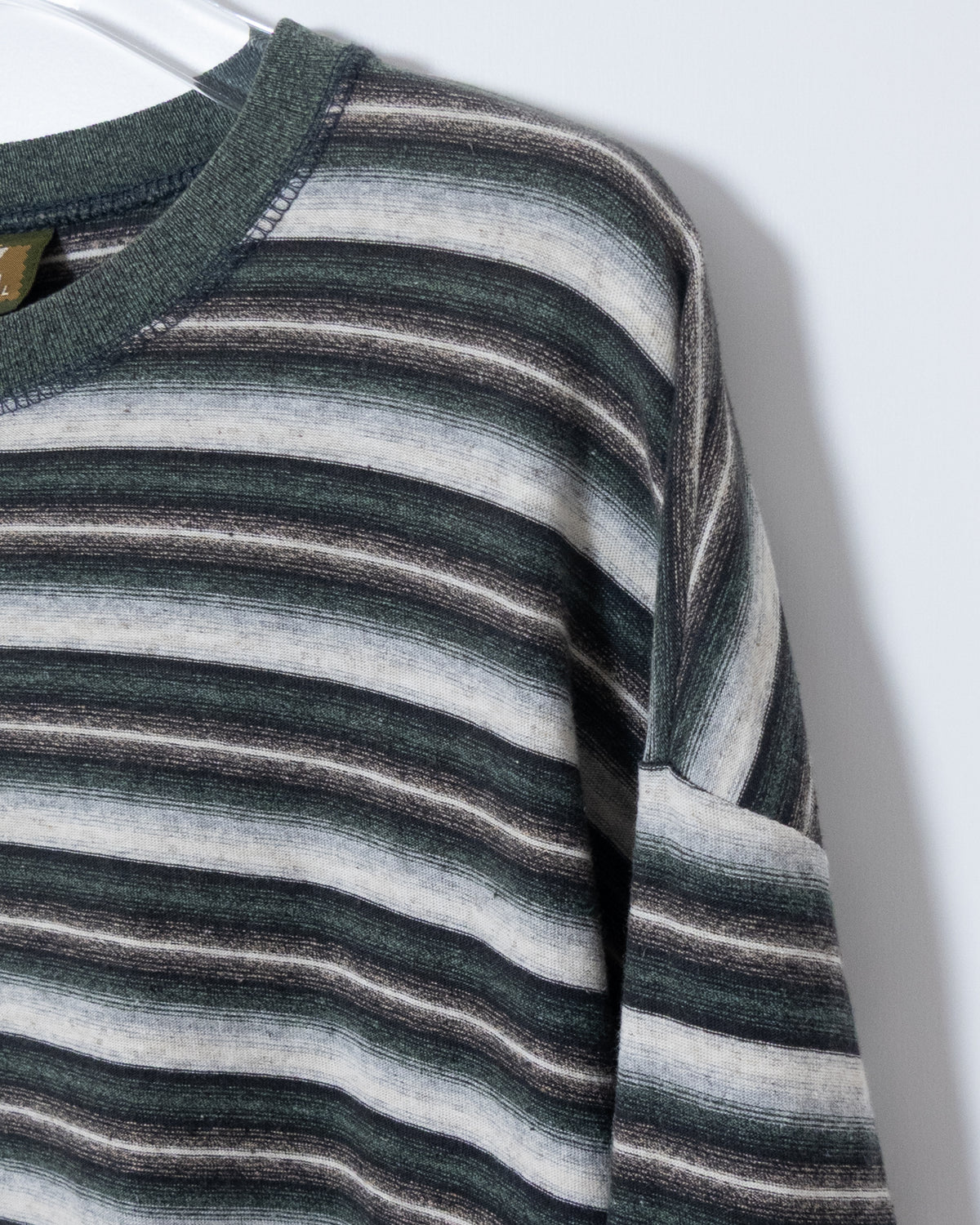jacquard gradation stripe long sleeve t-shirt