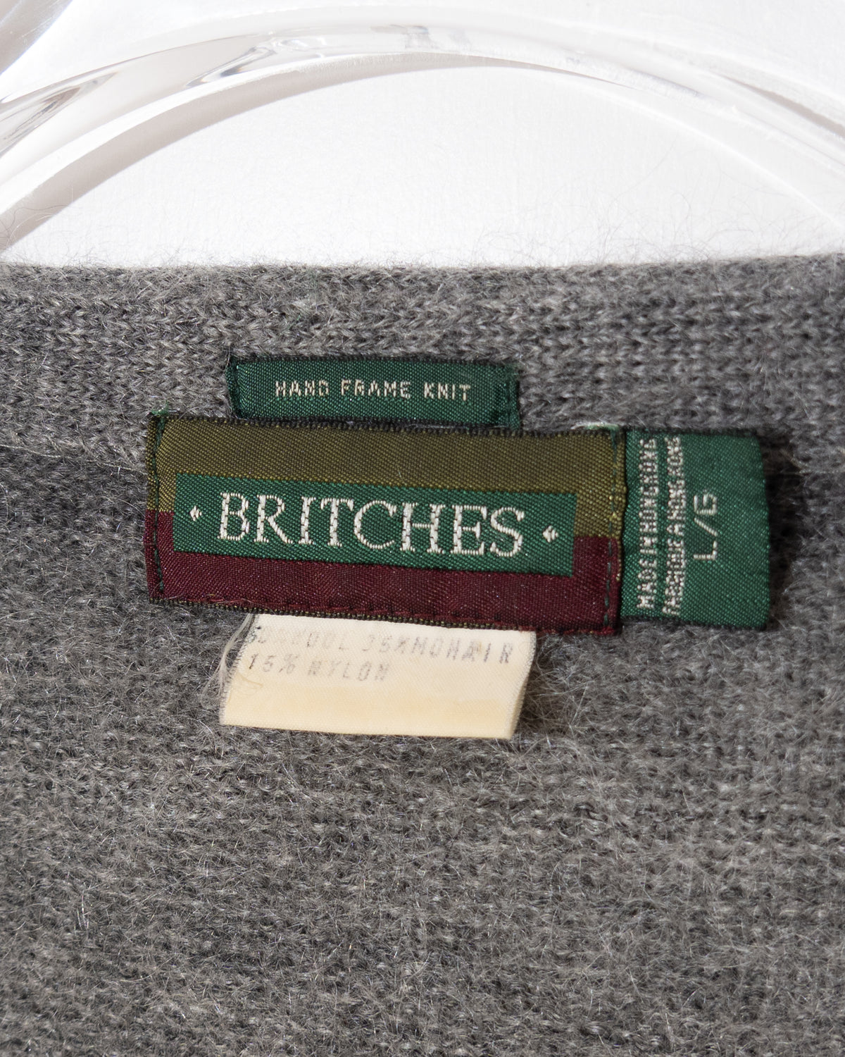 Shadow stripe mohair knit cardigan