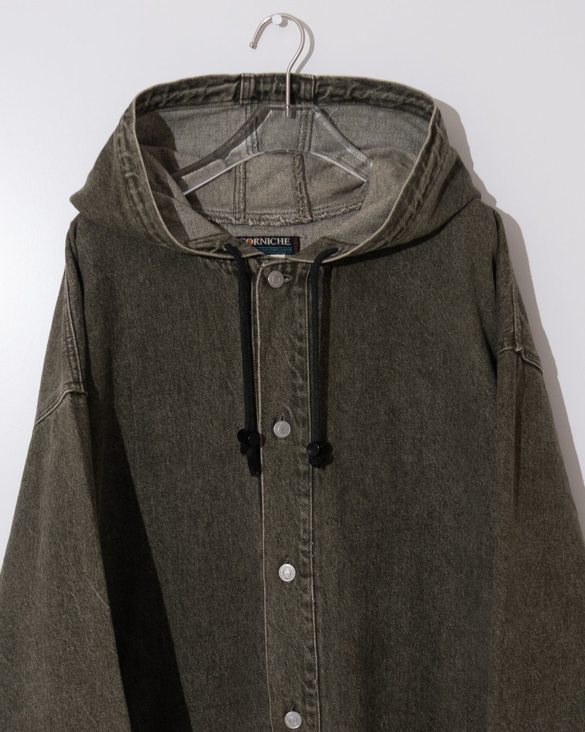 Denim hooded coat