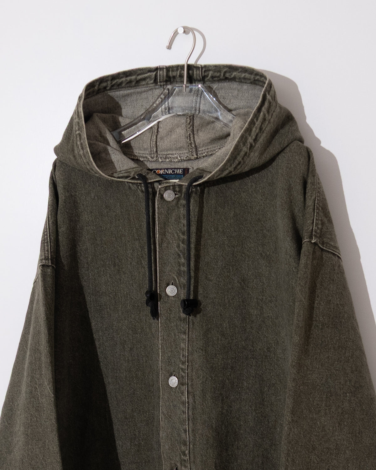 Denim hooded coat