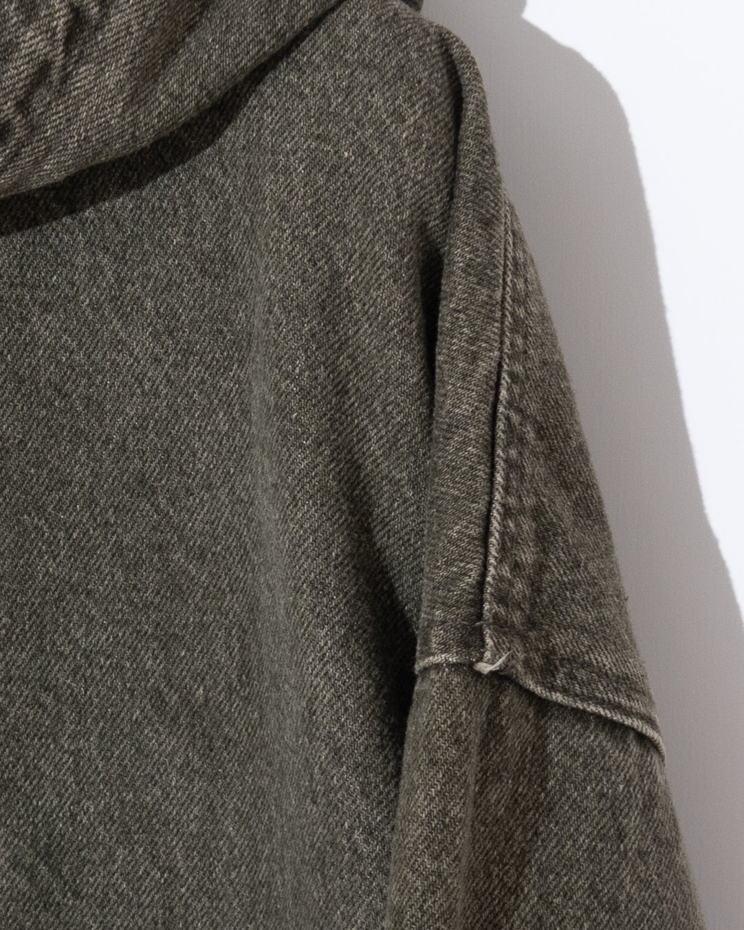 Denim hooded coat