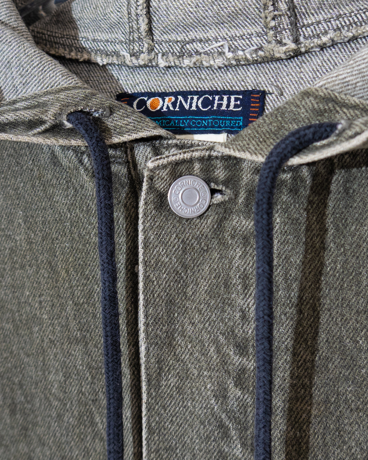 Denim hooded coat