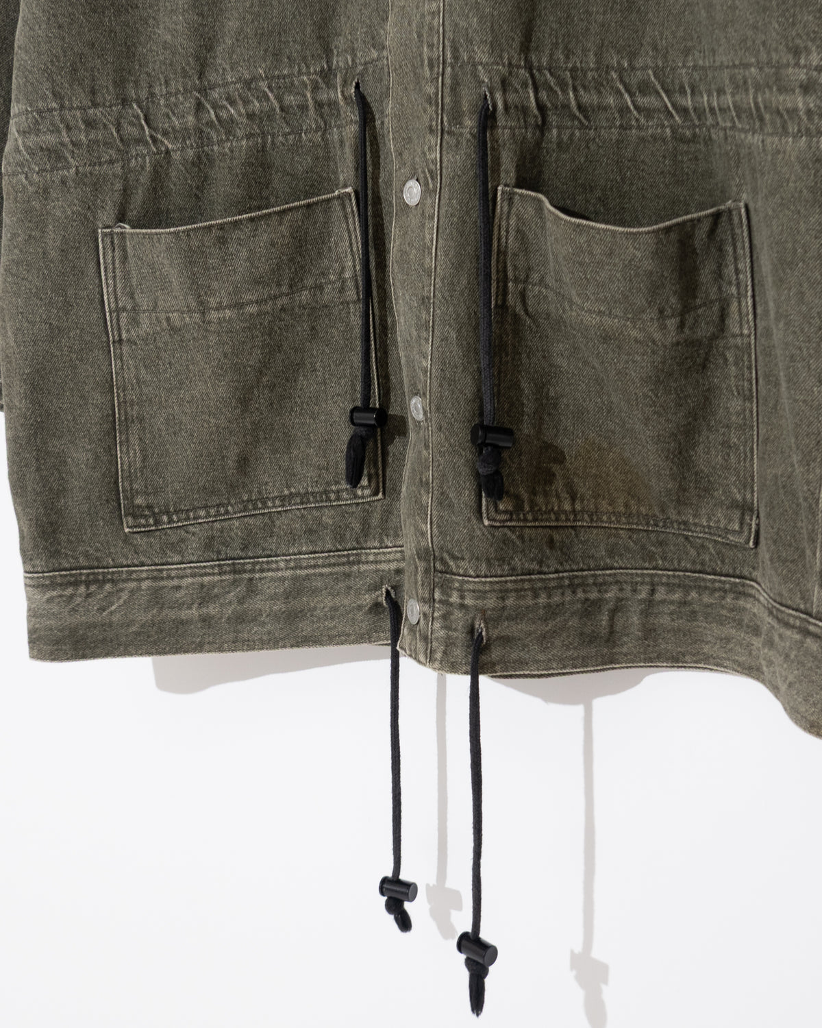 Denim hooded coat