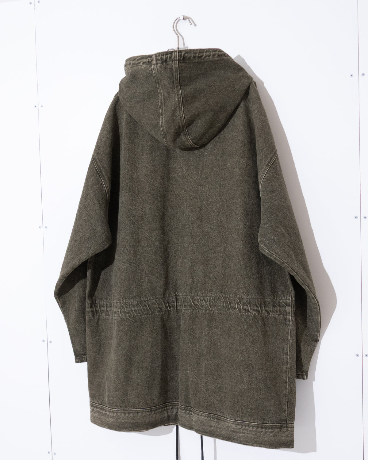 Denim hooded coat
