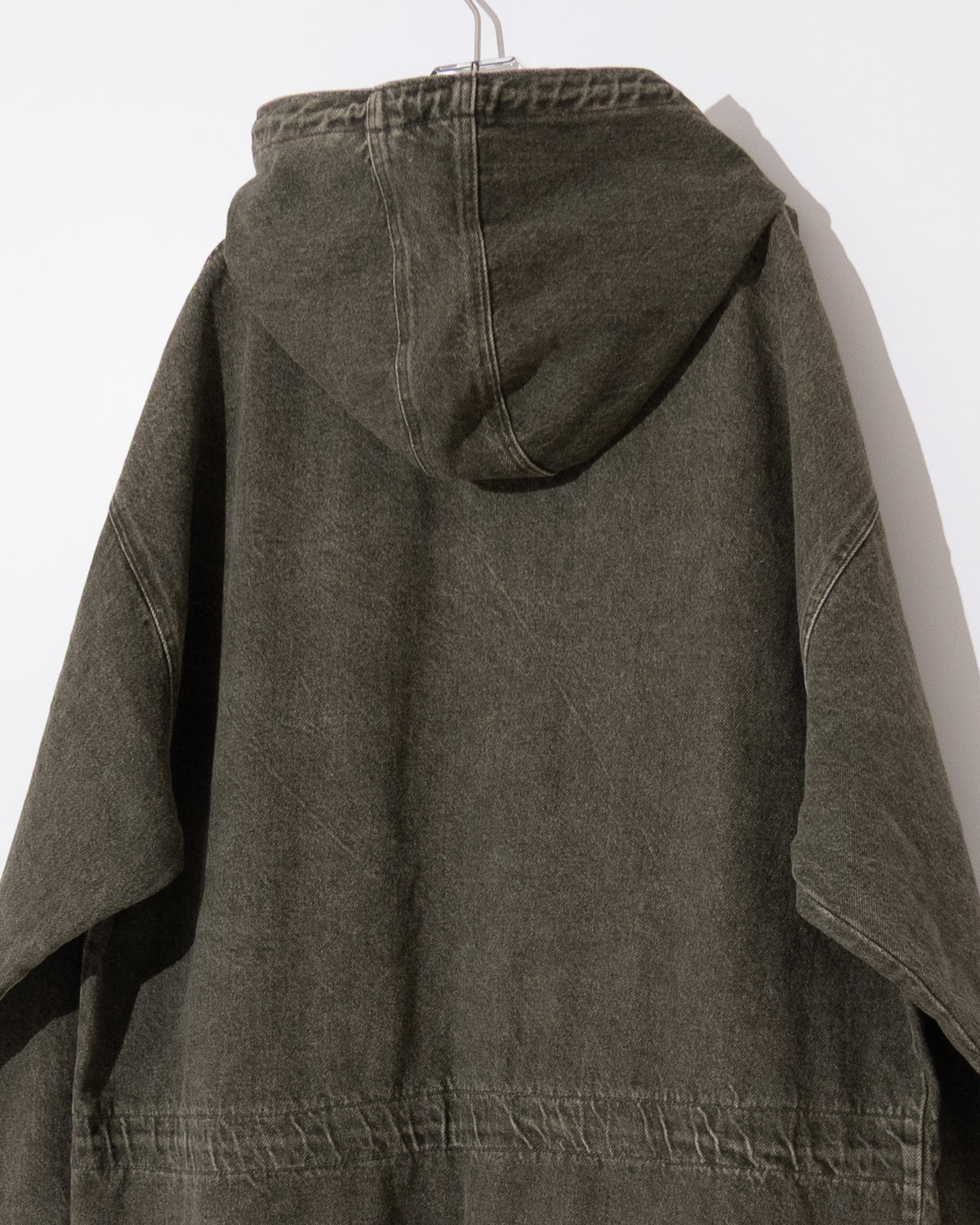 Denim hooded coat
