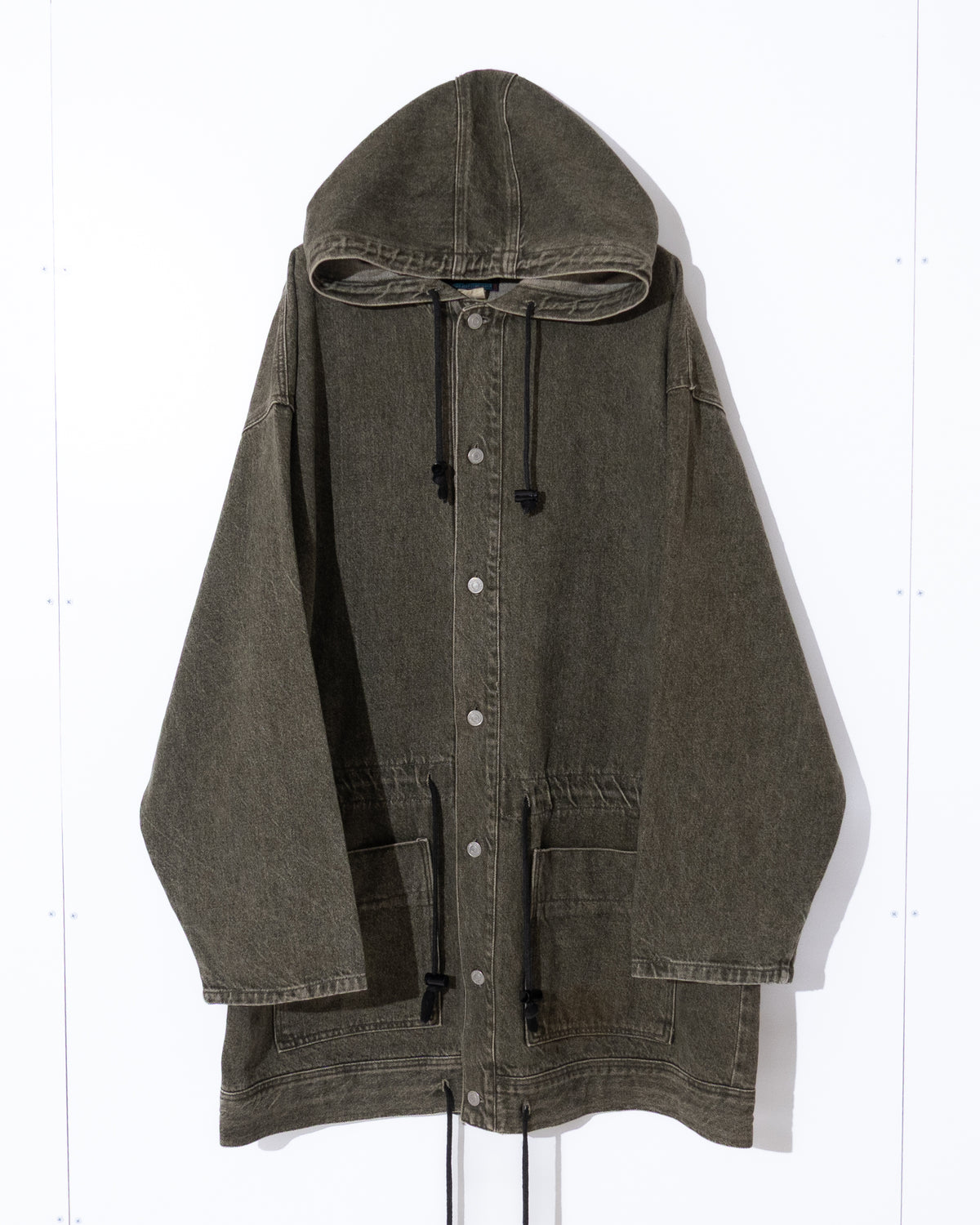 Denim hooded coat