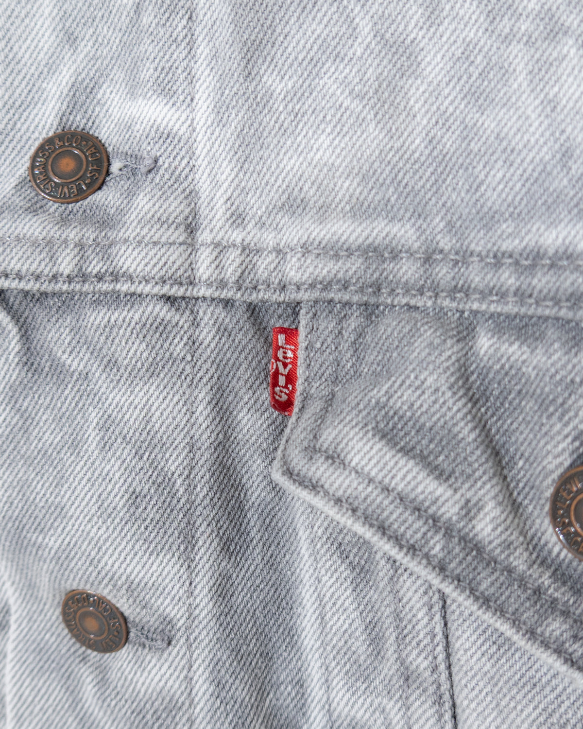 'Levi's' 70507 gray acid wash denim jacket