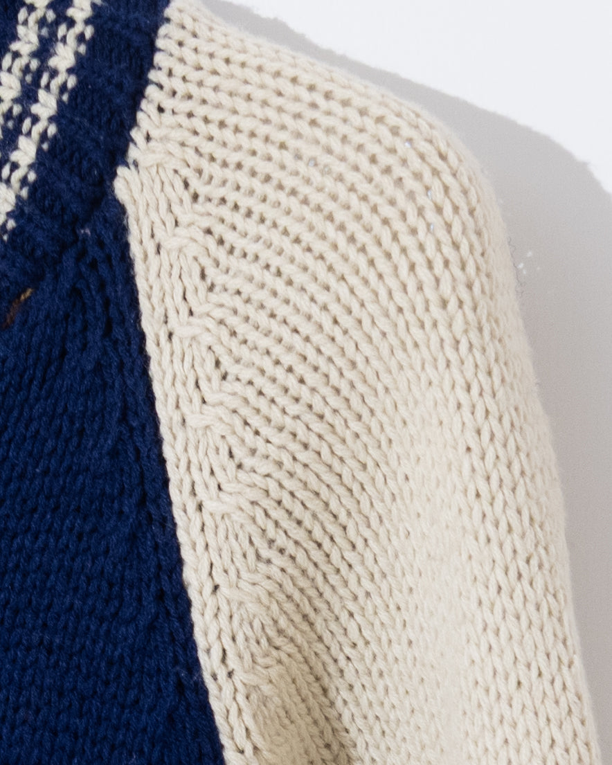 Knitted varsity jacket