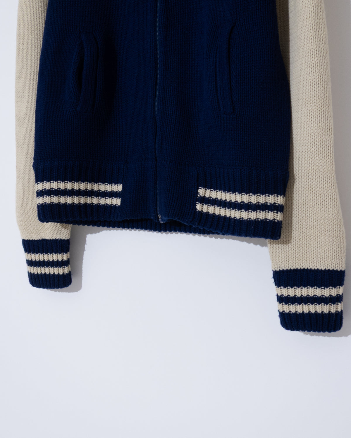 Knitted varsity jacket