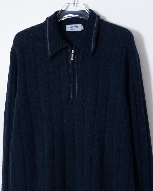 "KENZO" half-zip knit polo