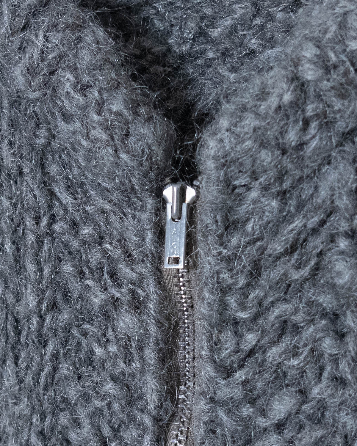 wool zip knit cardigan