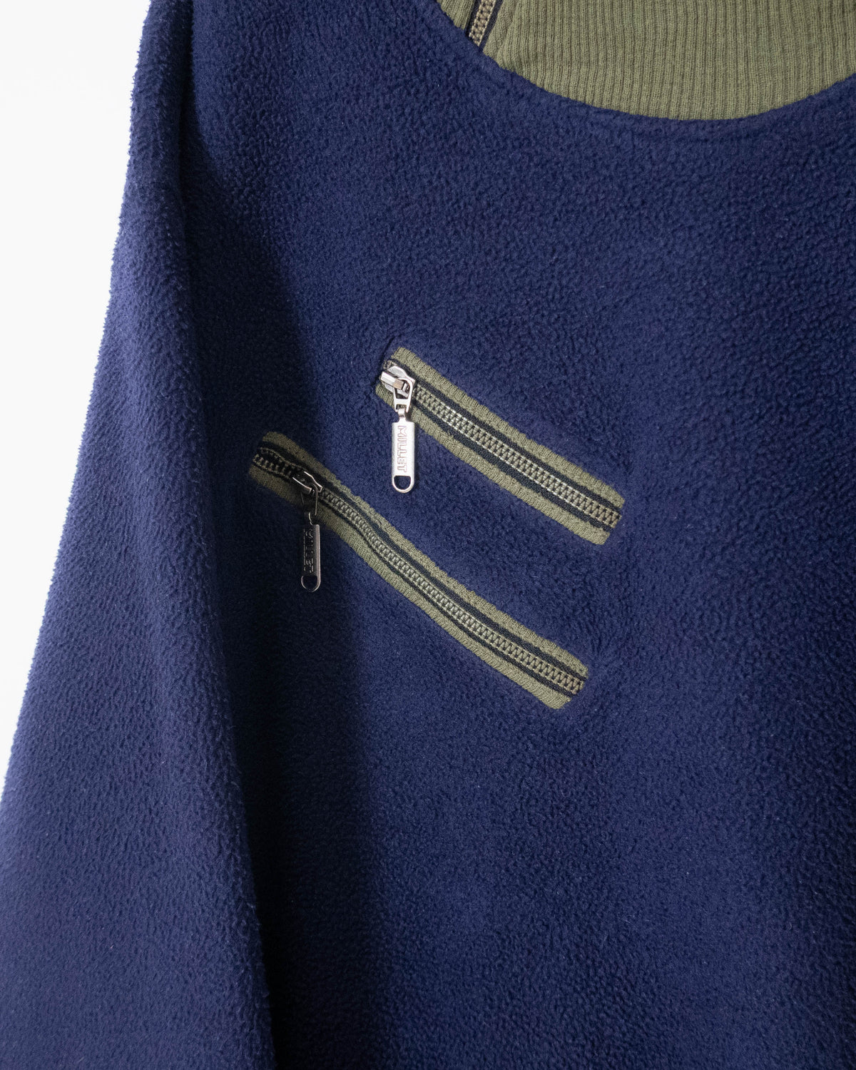"Millet" double zip mock neck fleece pullover