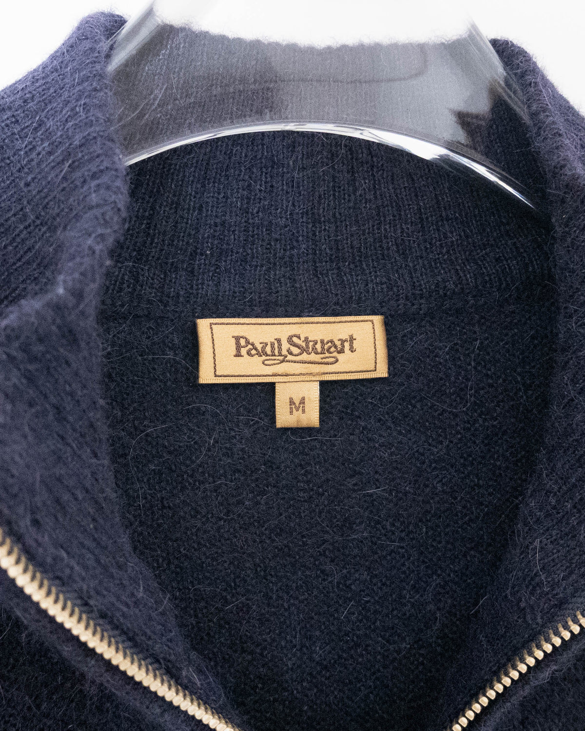 "Paul Stuart" half-zip alpaca knit sweater