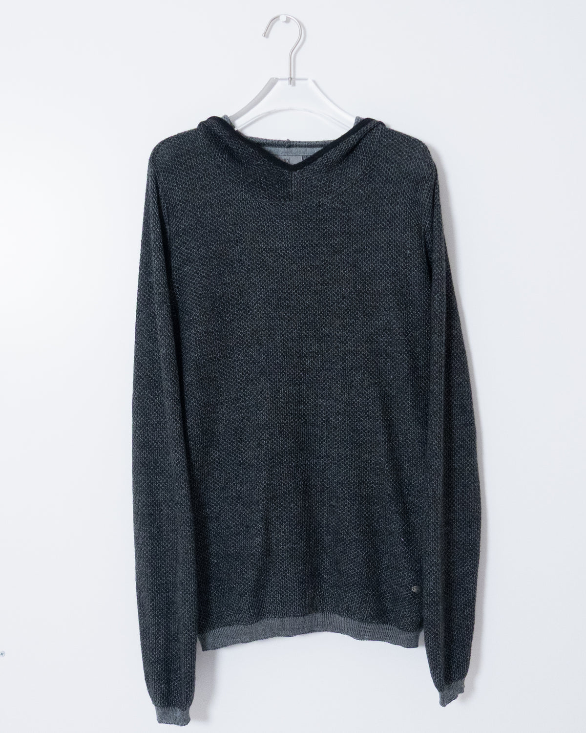 Honeycomb textured knit hoodie