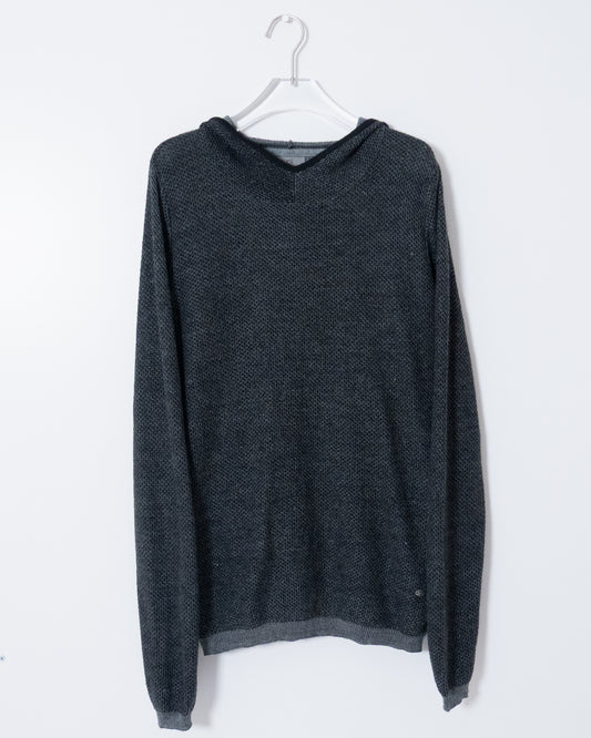 Honeycomb textured knit hoodie