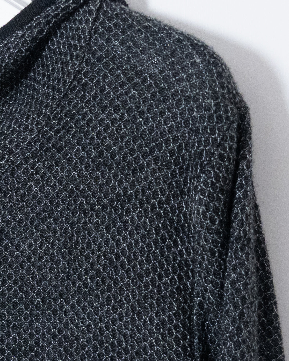 Honeycomb textured knit hoodie