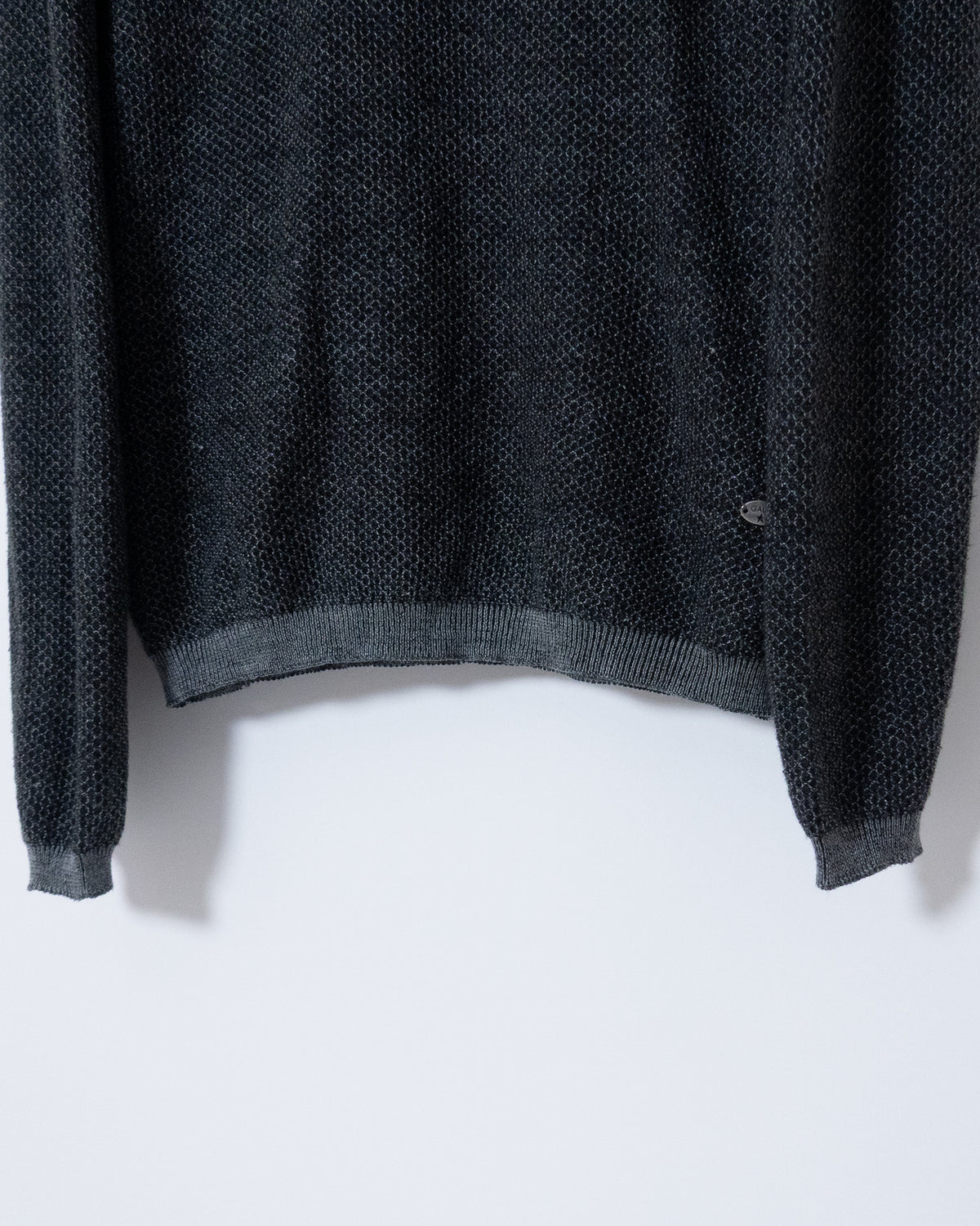 Honeycomb textured knit hoodie