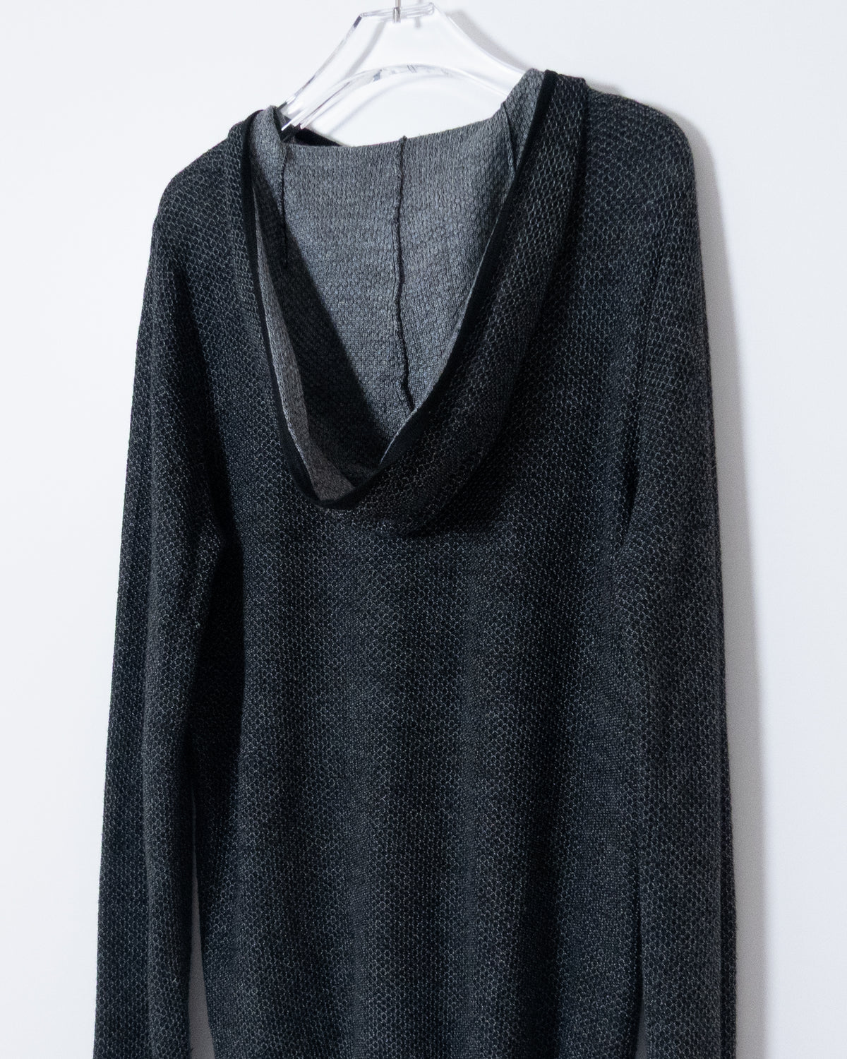 Honeycomb textured knit hoodie