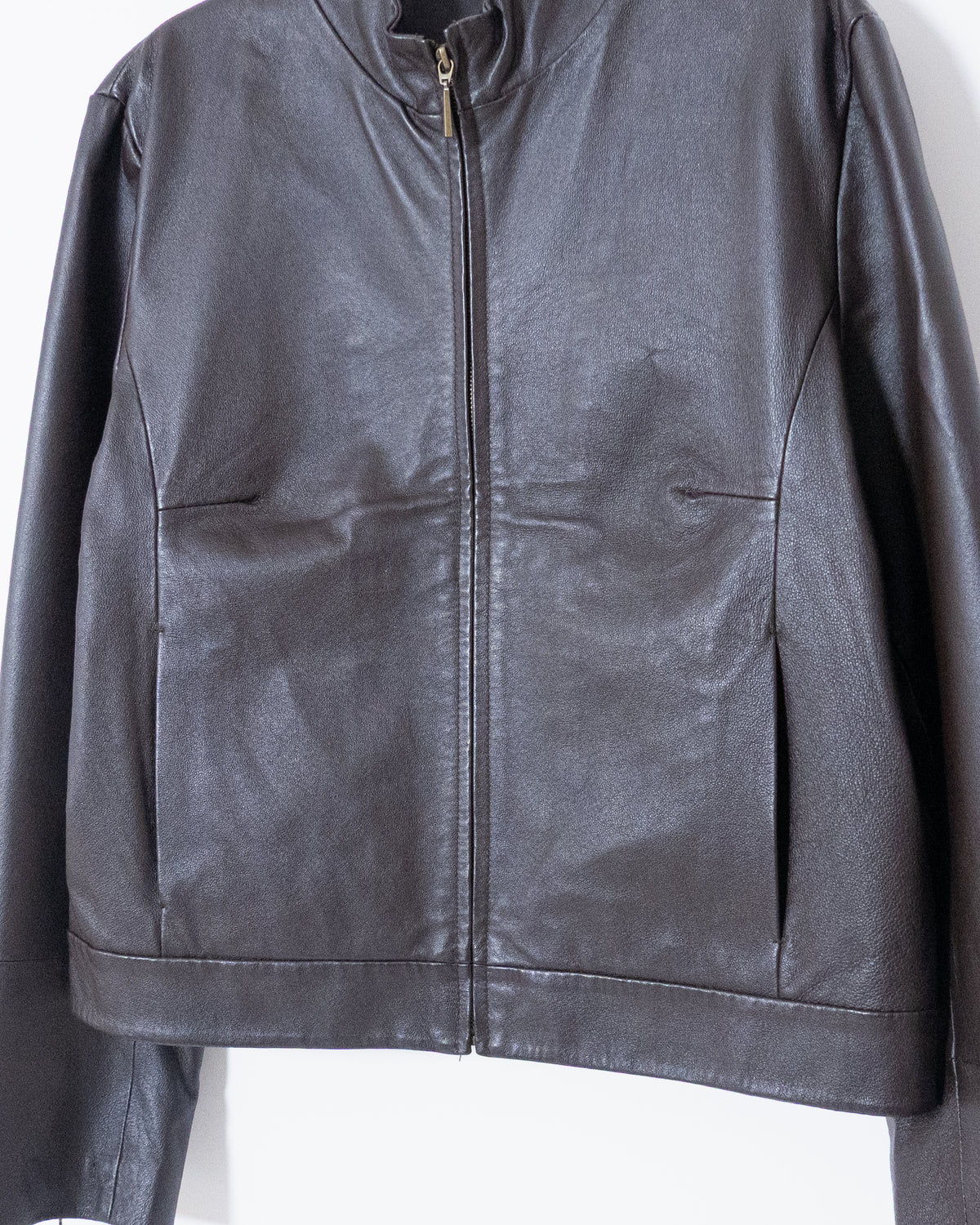 "Marks & Spencer" high neck leather jacket