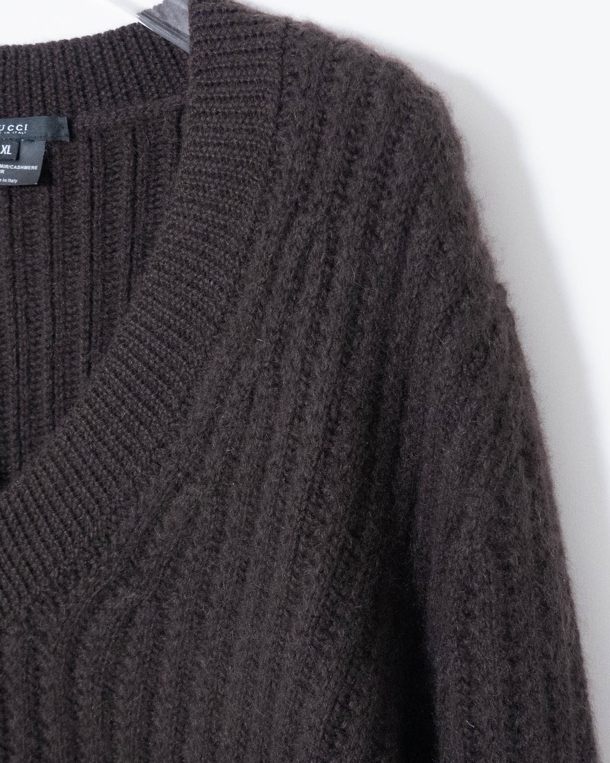 GUCCI V-neck ribbed knit sweater