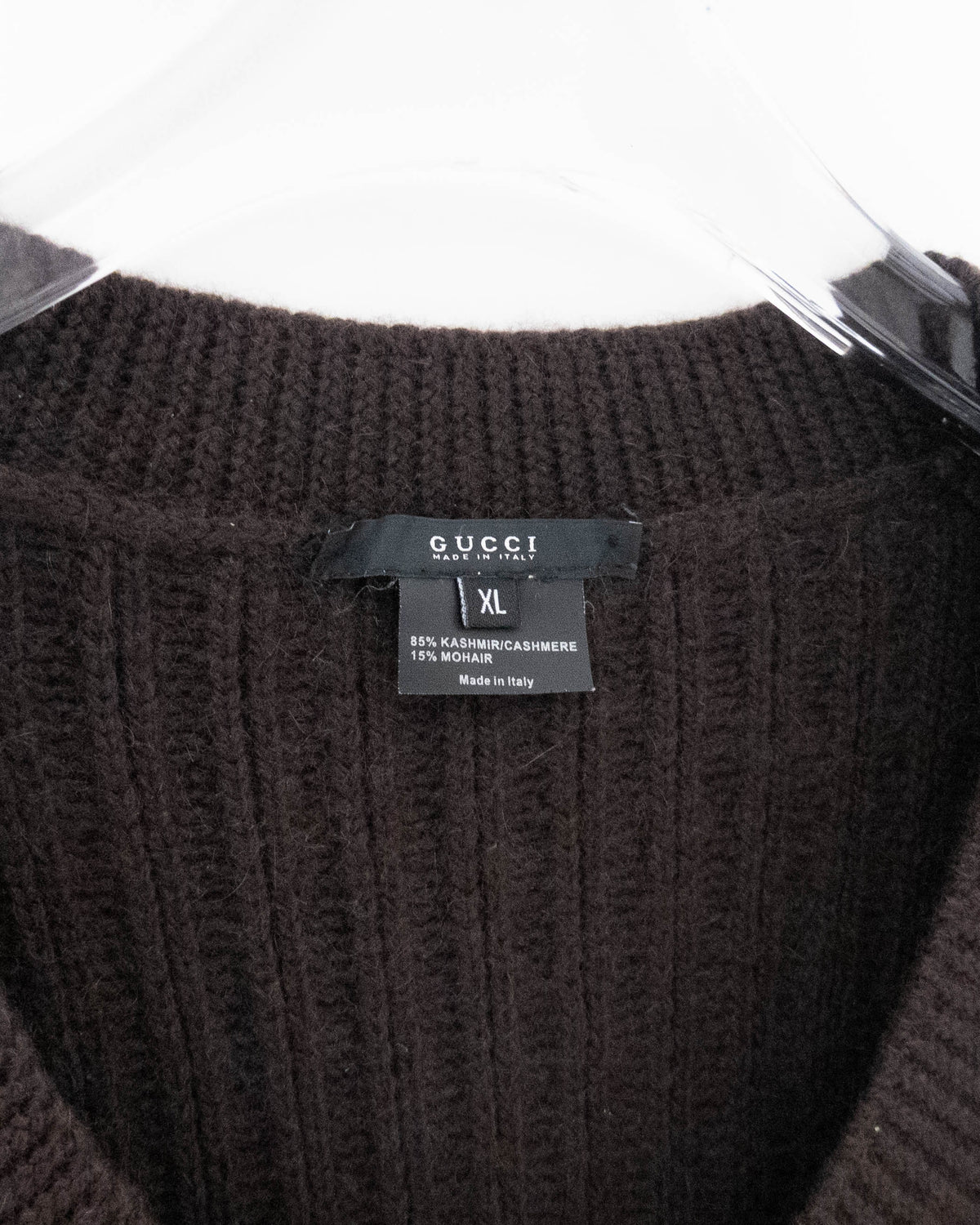 GUCCI V-neck ribbed knit sweater