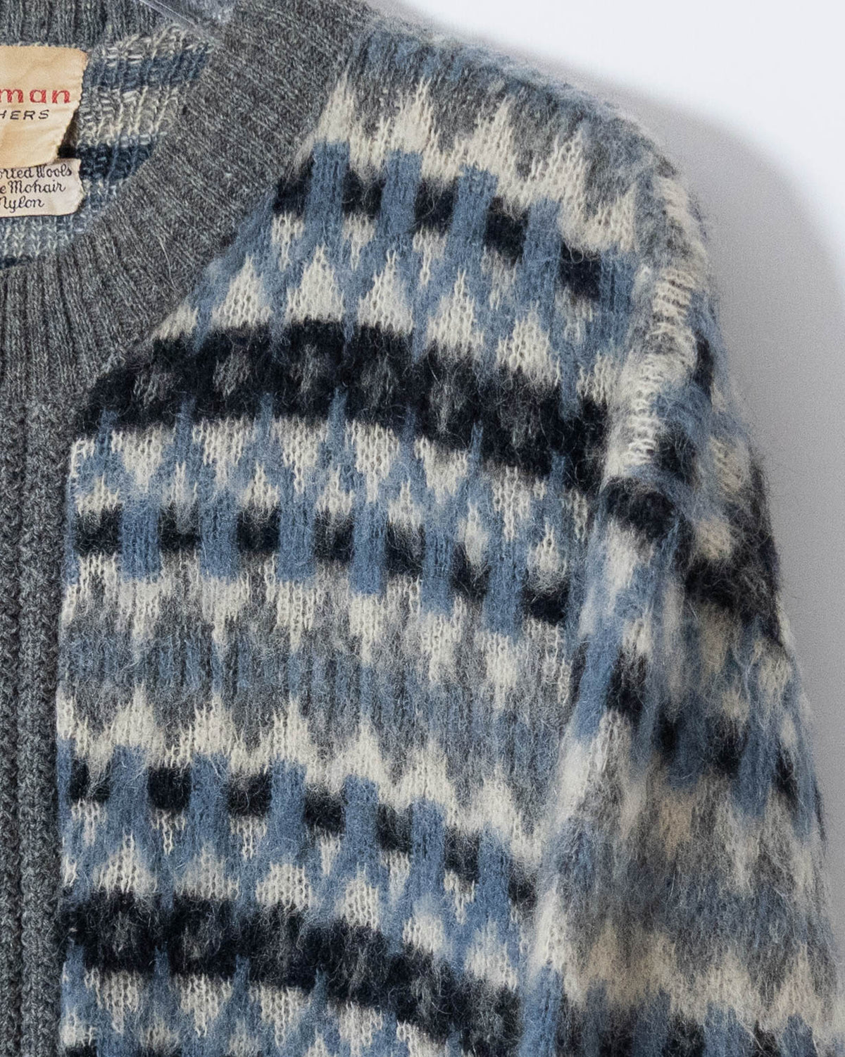 Vintage "Richman Brothers" mohair zip knit cardigan
