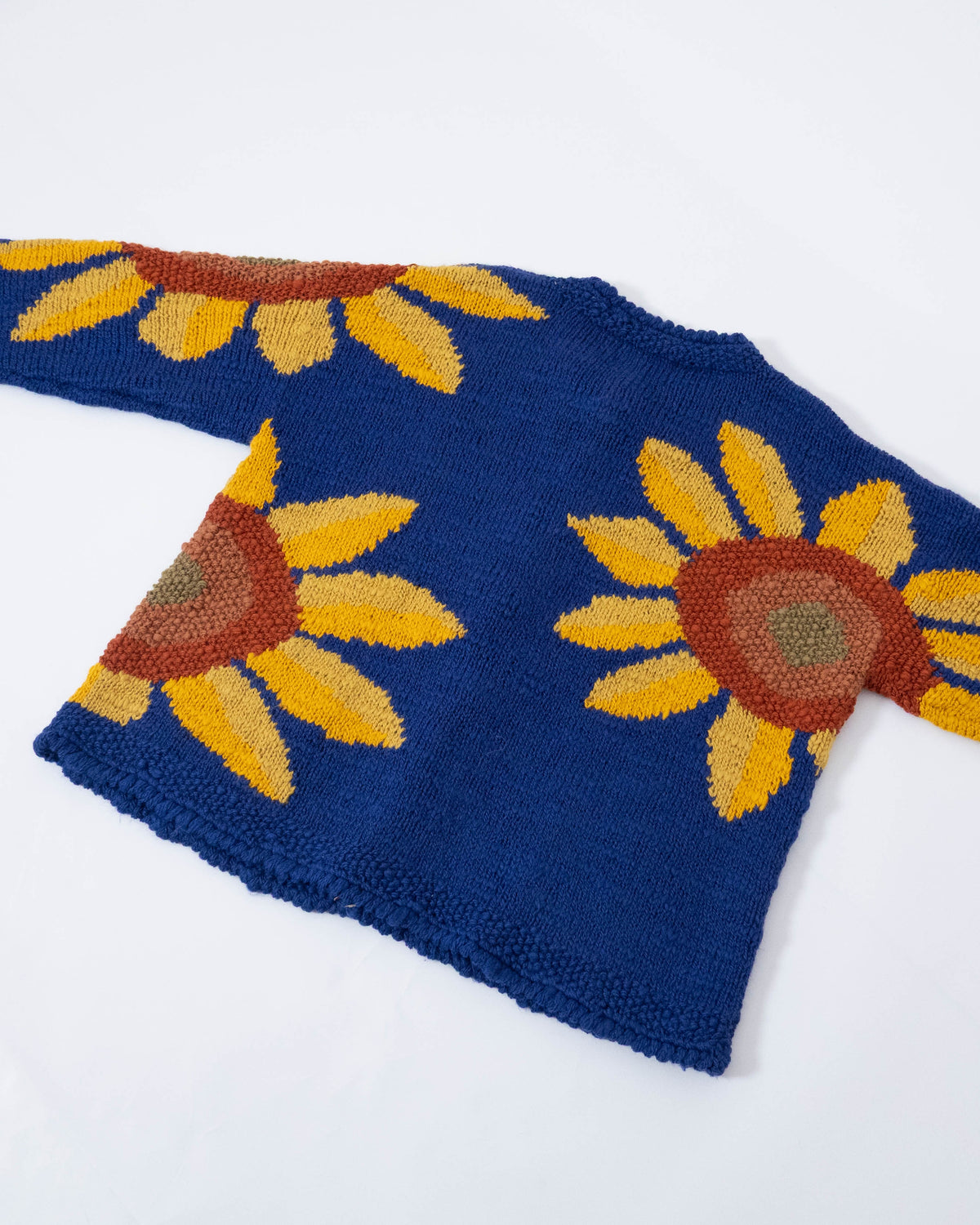 floral pattern Ecuador hand-knit cardigan