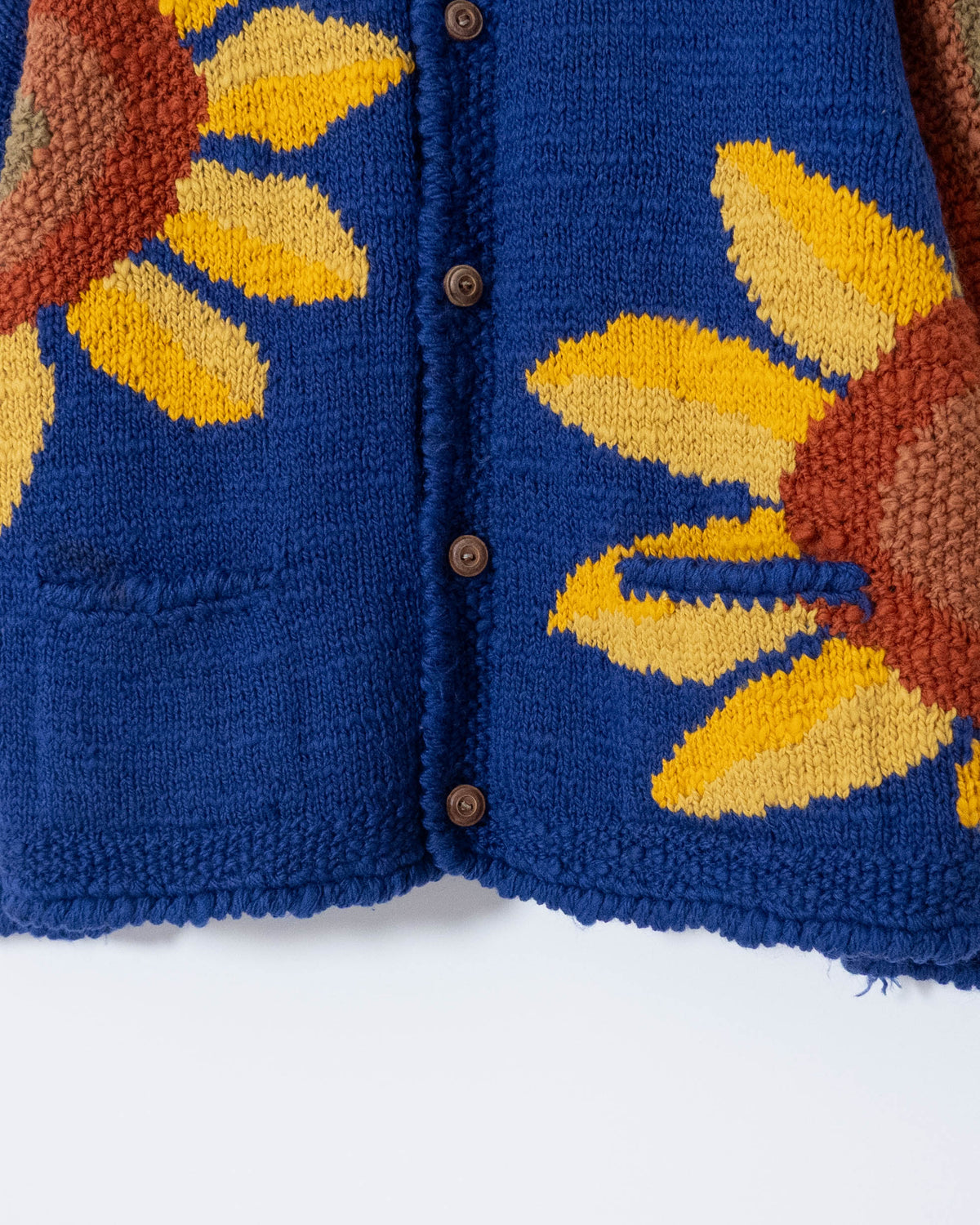 floral pattern Ecuador hand-knit cardigan