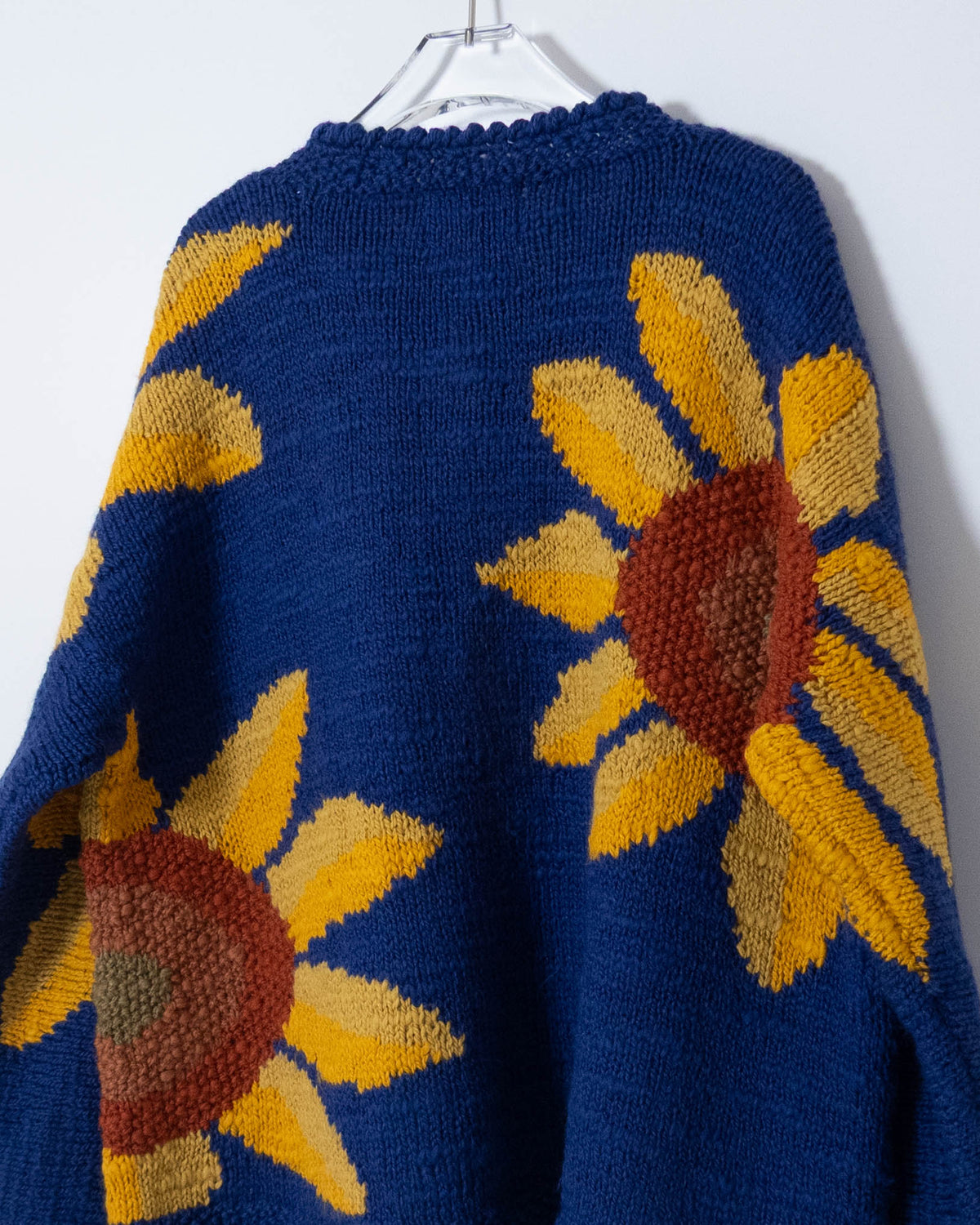 floral pattern Ecuador hand-knit cardigan