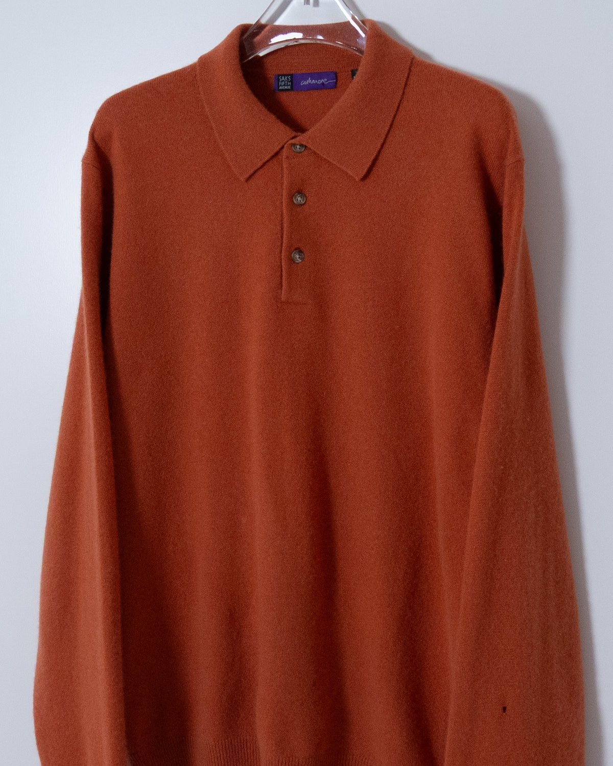 "SAKS FIFTH AVENUE" all cashmere knit polo