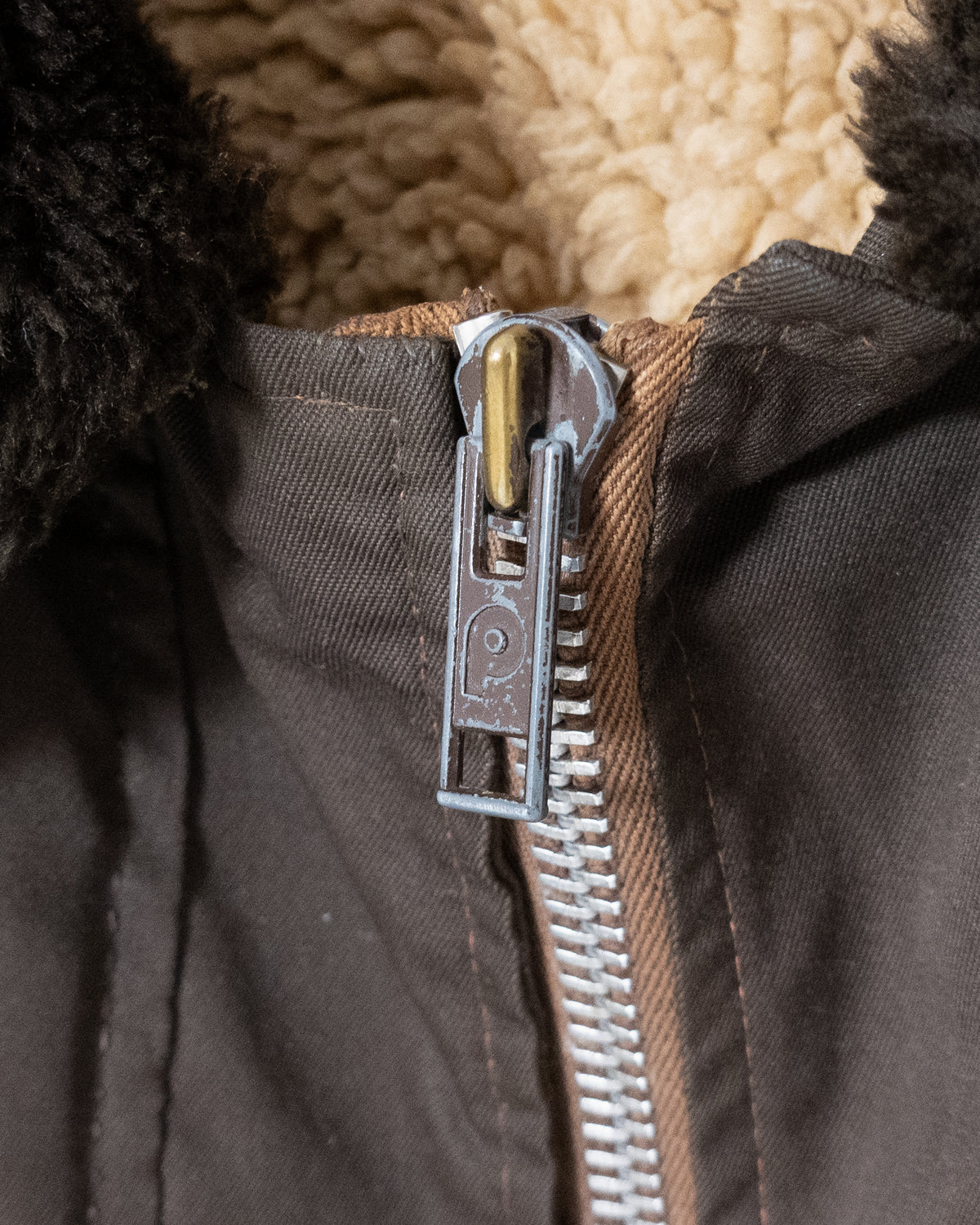 faux shearling collar boa lined jacket