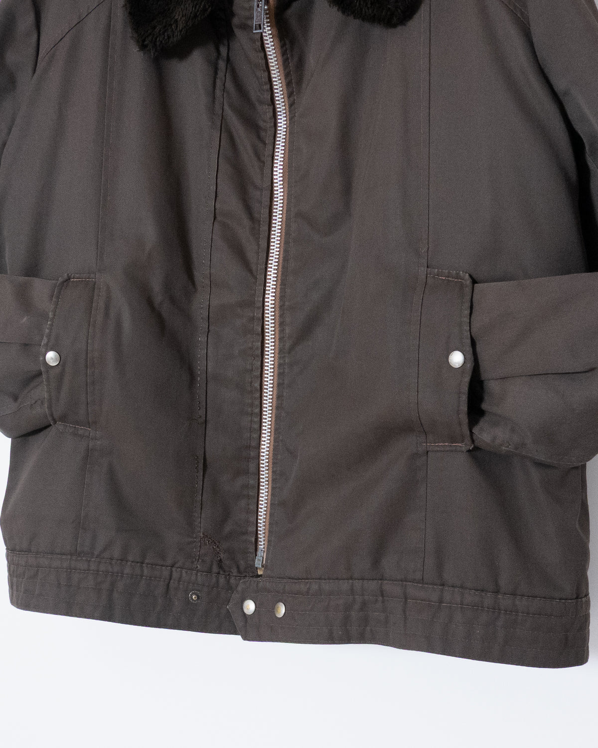 faux shearling collar boa lined jacket