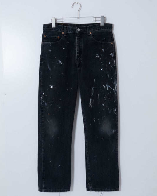 "Levi's" 505 painted black denim pants