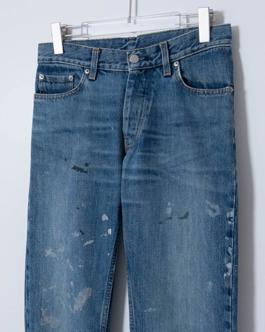 "Helmut Lang" cut-off painted denim pants