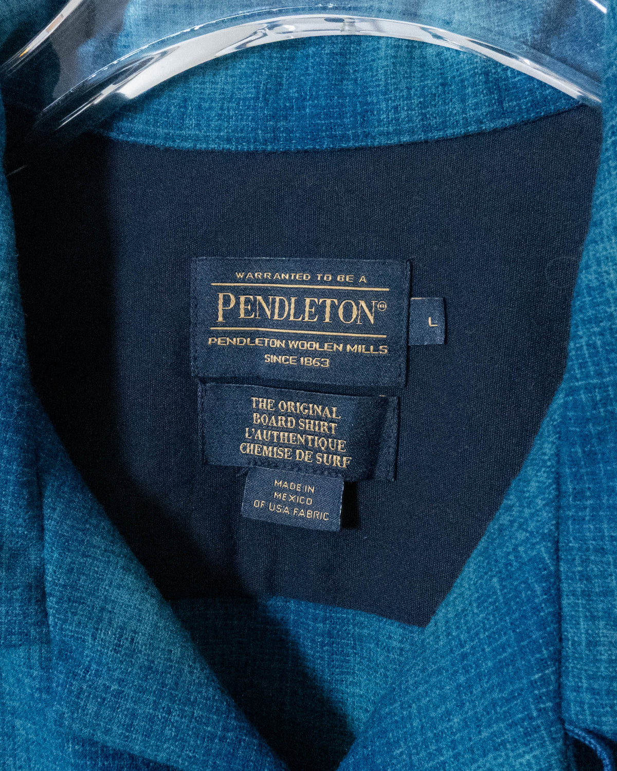 PENDLETON shadow plaid open collar wool shirt