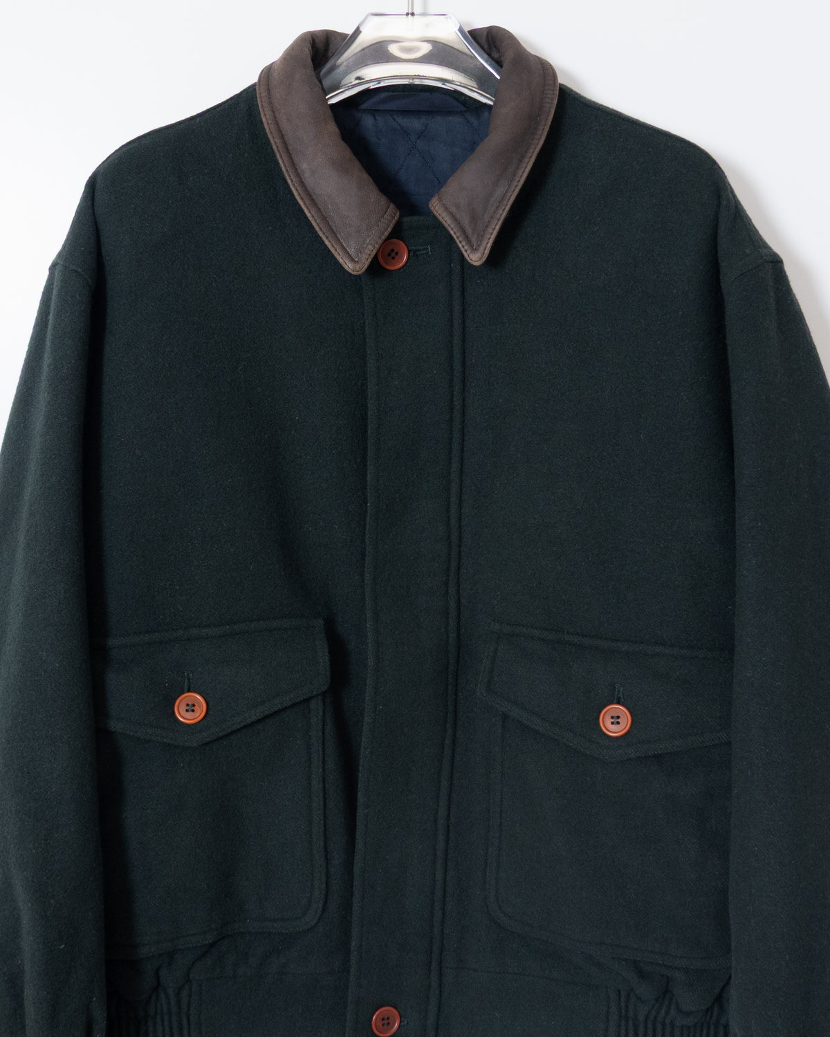 "Marks & Spencer" leather collar wool blouson