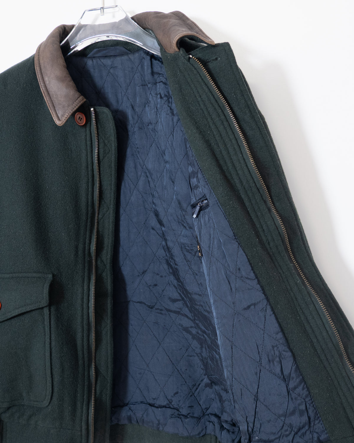 "Marks & Spencer" leather collar wool blouson
