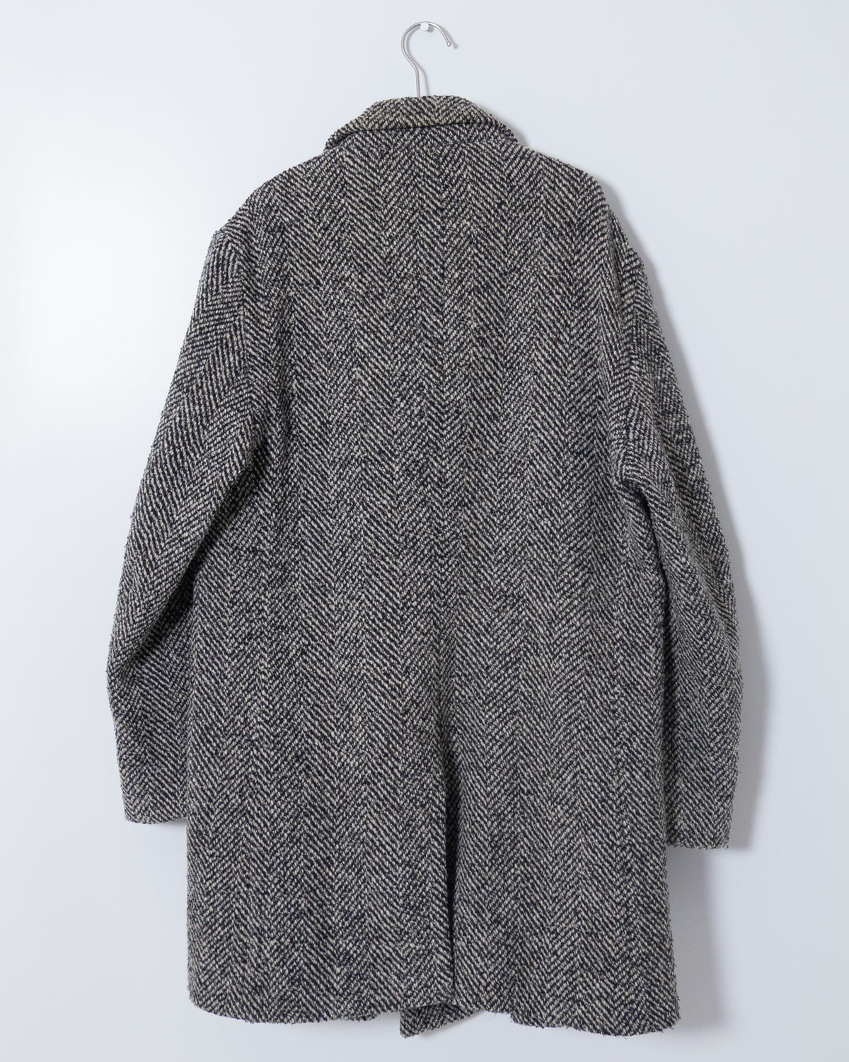 "JIGSAW" Double-breasted herringbone tweed overcoat