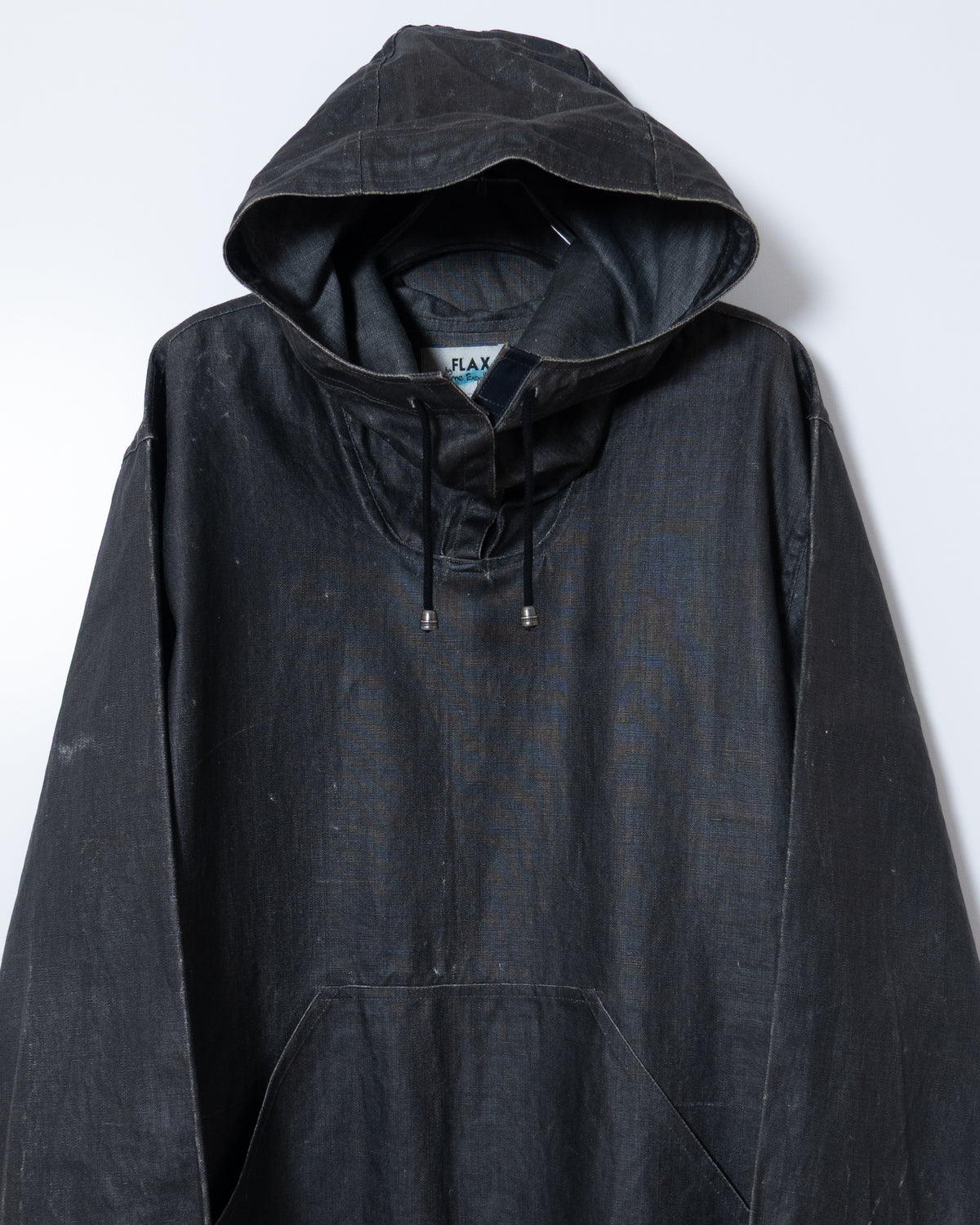 "FLAX" coating linen anorak parka