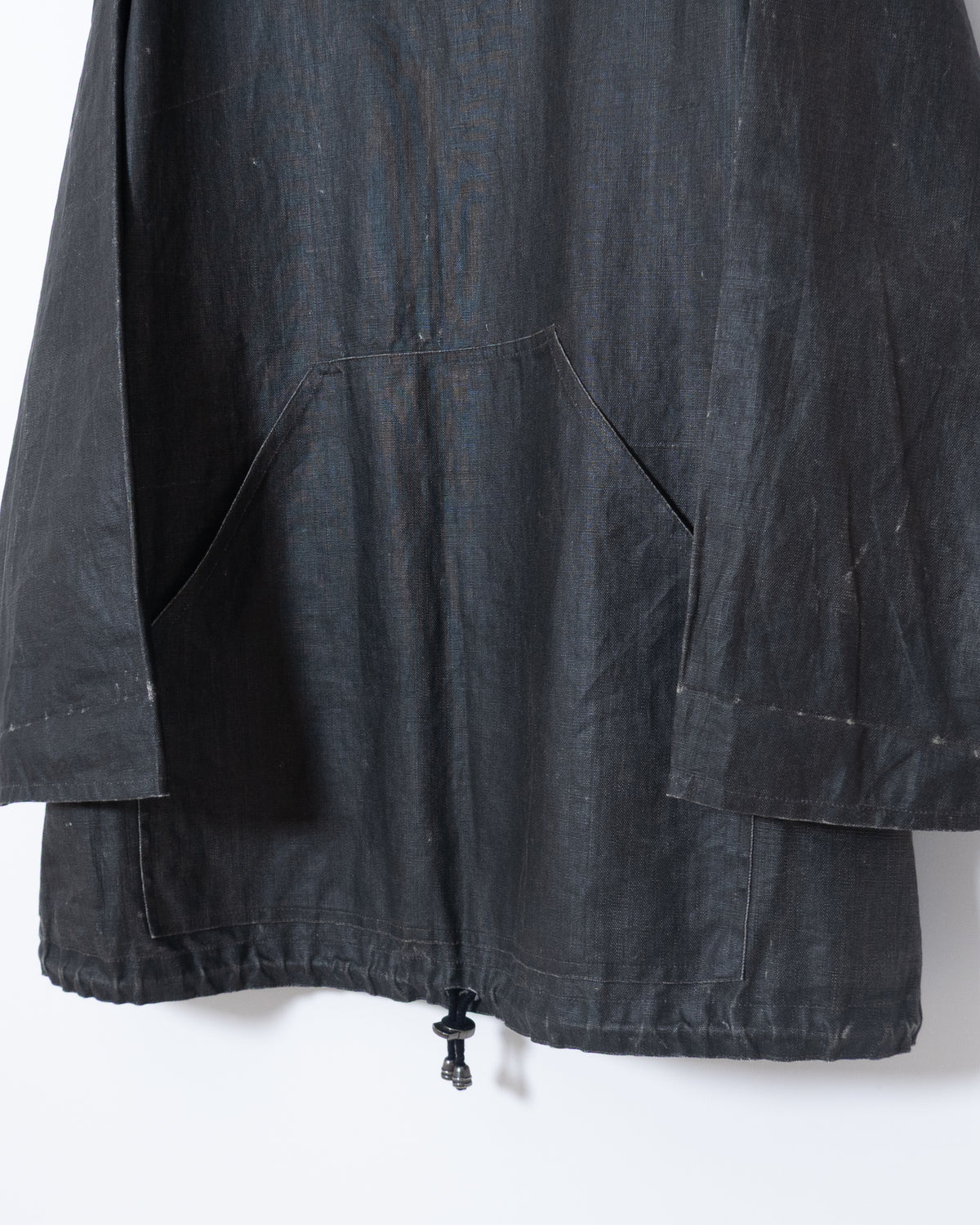 "FLAX" coating linen anorak parka