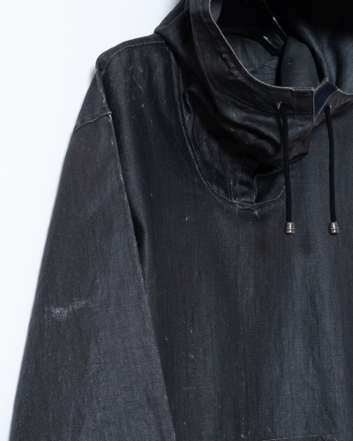 "FLAX" coating linen anorak parka