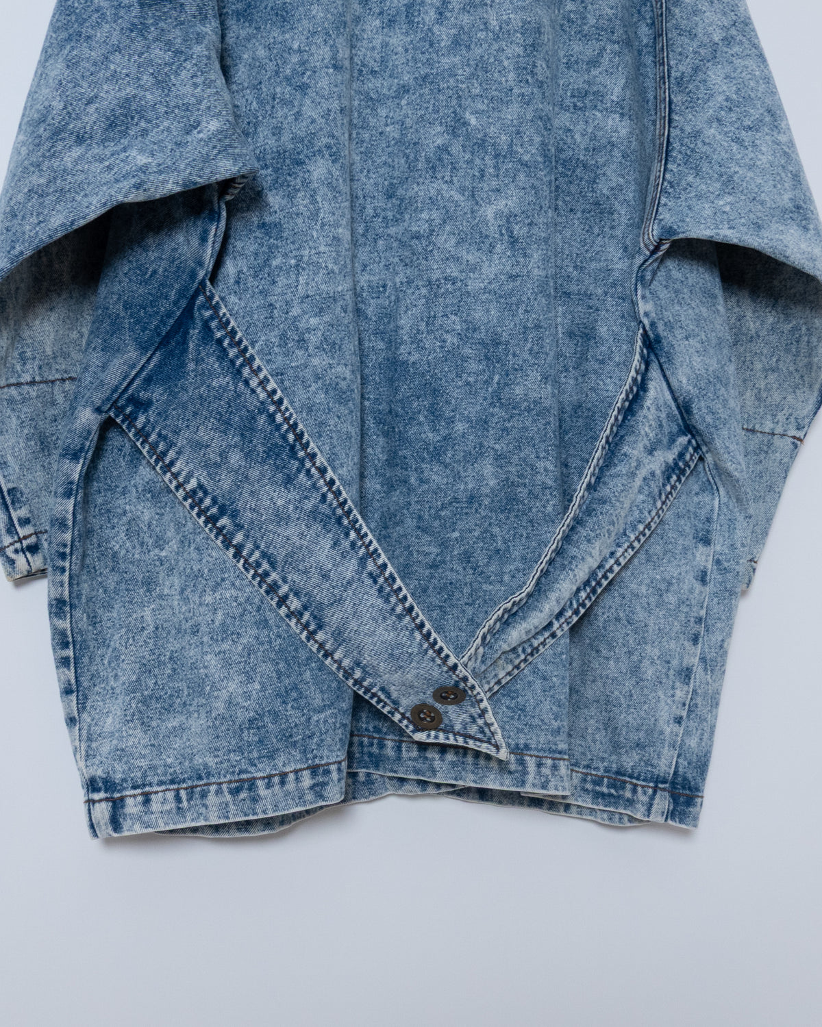 chemical wash denim haori jacket